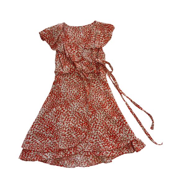 Free People Deep V Wrap Ruffle Detail Mini Dress Size XS - Picture 1 of 3